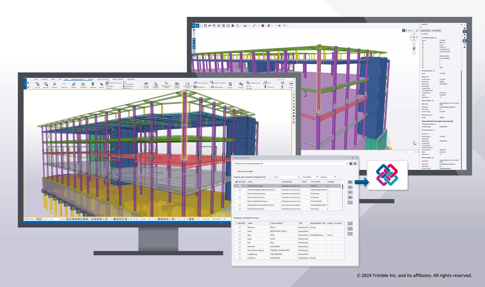 Tekla Structures 2024: Better control over model object properties in the IFC exports - all properties in one place.

Tekla 2024 Structural BIM Software Offers Enhanced User Experience and Connects Workflows Across Projects and Stakeholders.